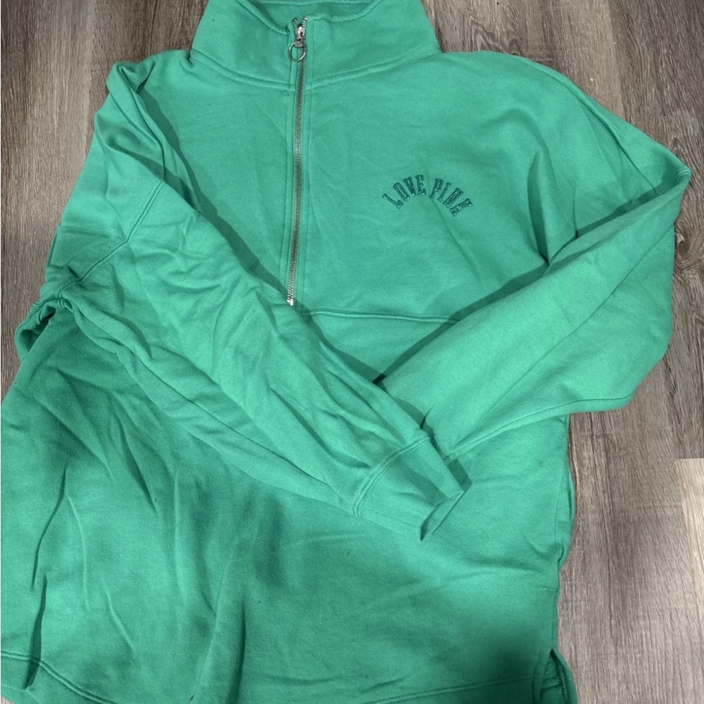 PINK Victoria's Secret Green Cowl Neck Sweater